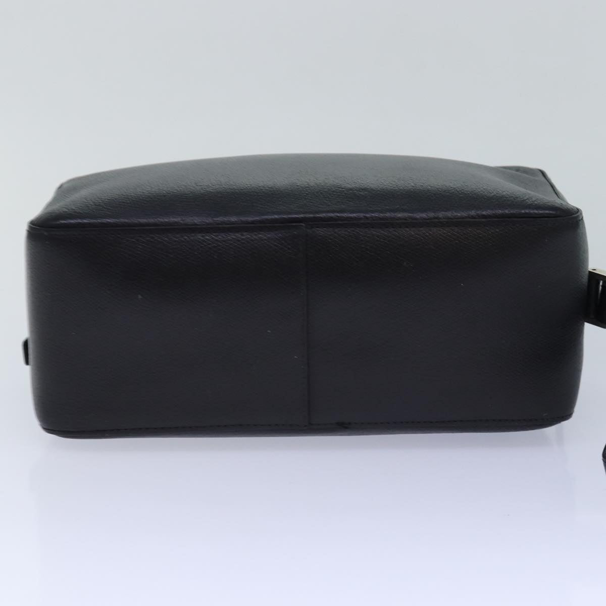 Gianni Versace Clutch Bag Leather Black Auth bs16724