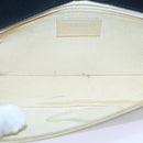 CHANEL Choco Bar Chain Hand Bag Satin Beige Navy CC Auth bs16725-11