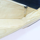 CHANEL Choco Bar Chain Hand Bag Satin Beige Navy CC Auth bs16725-20