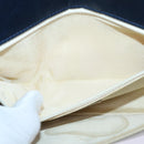 CHANEL Choco Bar Chain Hand Bag Satin Beige Navy CC Auth bs16725-22