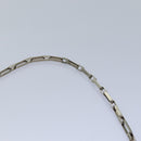 CHANEL Choco Bar Chain Hand Bag Satin Beige Navy CC Auth bs16725-9