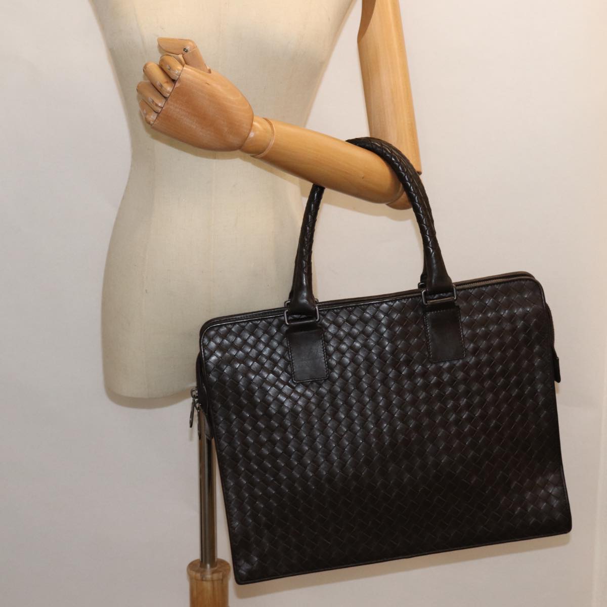 BOTTEGA VENETA INTRECCIATO Hand Bag Leather Brown Auth bs16729