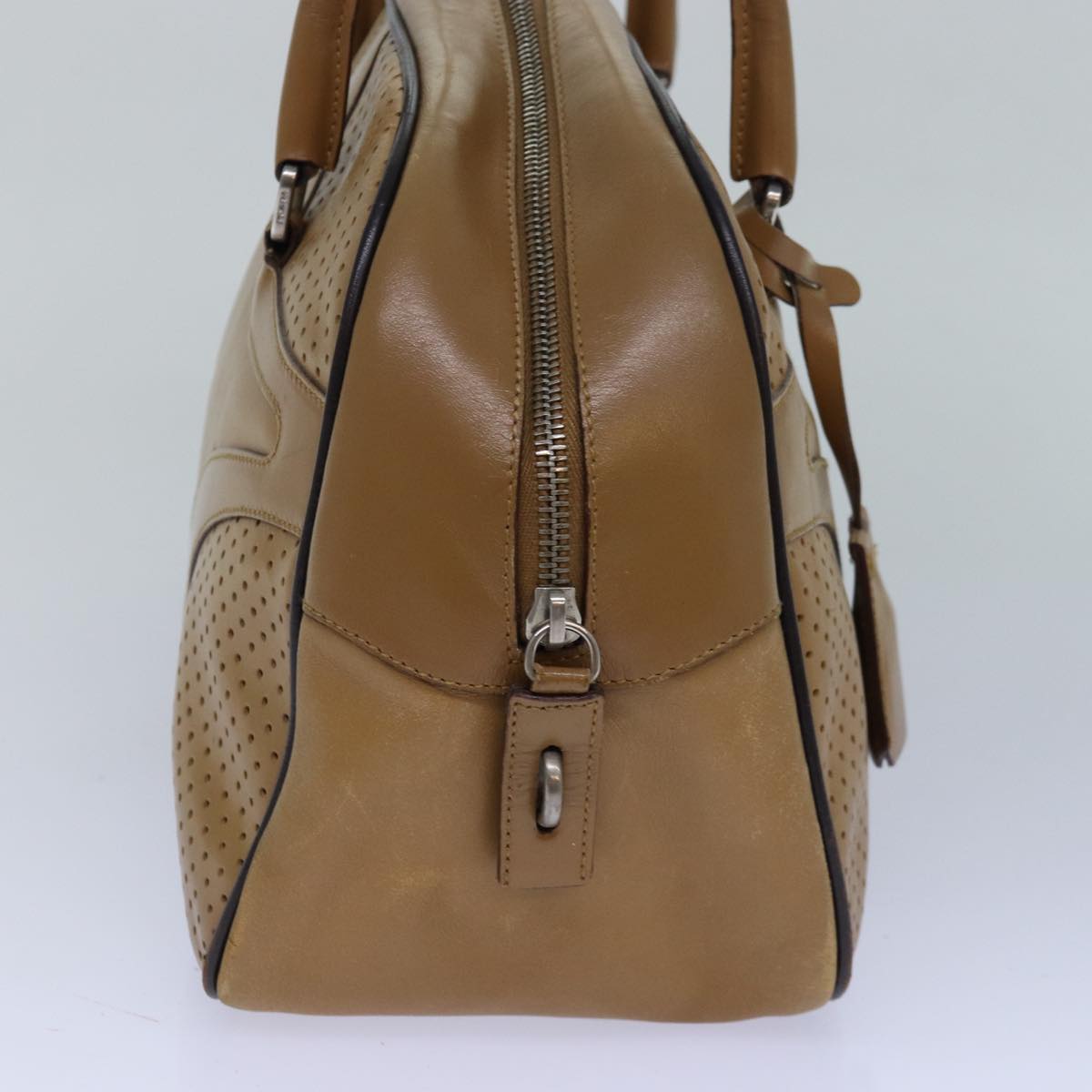 PRADA Hand Bag Leather Brown Auth bs16742