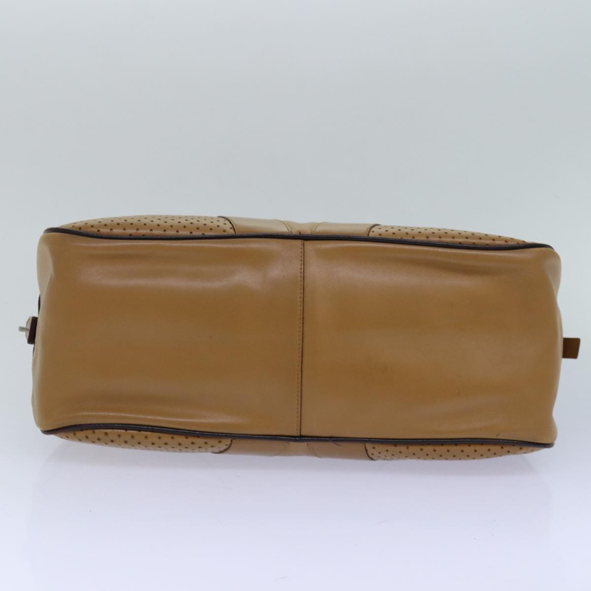 PRADA Hand Bag Leather Brown Auth bs16742