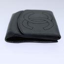 CHANEL COCO Mark Wallet Caviar Skin Black Gold CC Auth bs16751-3