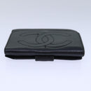 CHANEL COCO Mark Wallet Caviar Skin Black Gold CC Auth bs16751-5