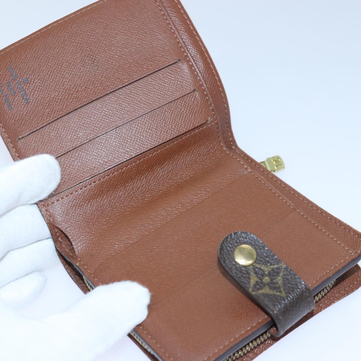 LOUIS VUITTON Monogram Compact Zip Wallet M61667 LV Auth bs16753