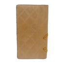 CHANEL Cambon Line Matelasse Long Wallet Leather Beige CC Auth bs16763-2