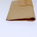 CHANEL Cambon Line Matelasse Long Wallet Leather Beige CC Auth bs16763-5