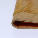 CHANEL Cambon Line Matelasse Long Wallet Leather Beige CC Auth bs16763-7