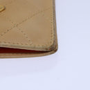 CHANEL Cambon Line Matelasse Long Wallet Leather Beige CC Auth bs16763-14