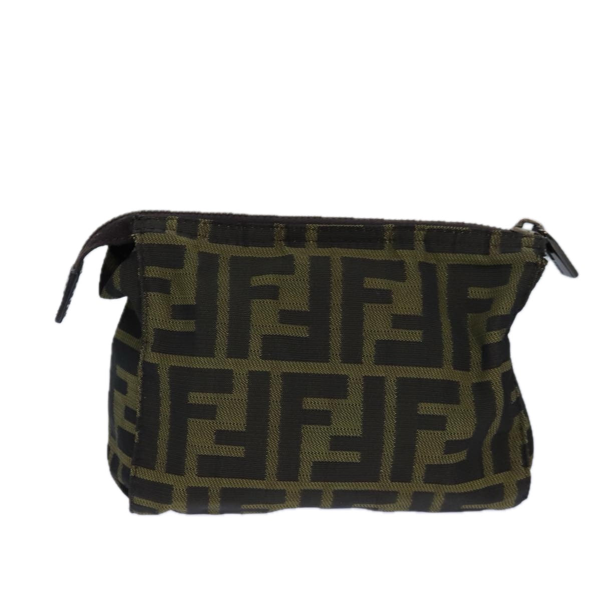 FENDI Zucca Canvas Pouch Brown Black Auth bs16772 - 0