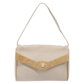 CELINE Hand Bag Leather Beige Auth bs16776 - 0