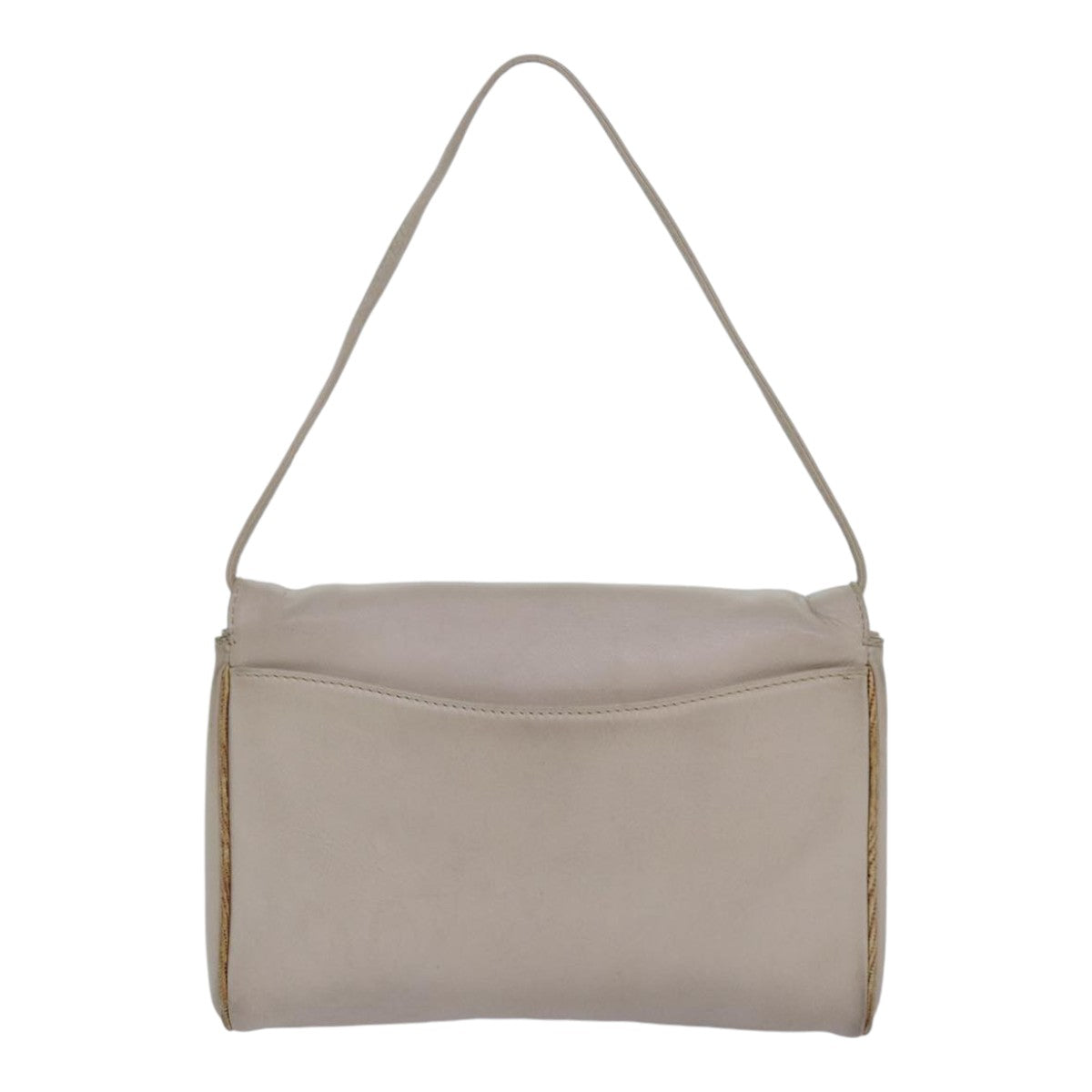 CELINE Hand Bag Leather Beige Auth bs16776 - 0