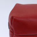 CELINE Pouch Leather Red Gold Auth bs16782-15