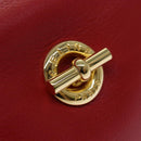 CELINE Pouch Leather Red Gold Auth bs16782-9