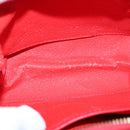 CELINE Pouch Leather Red Gold Auth bs16782-10