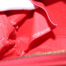 CELINE Pouch Leather Red Gold Auth bs16782-11