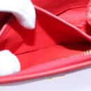 CELINE Pouch Leather Red Gold Auth bs16782-20