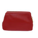 CELINE Pouch Leather Red Gold Auth bs16782-2