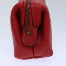 CELINE Pouch Leather Red Gold Auth bs16782-4