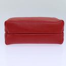 CELINE Pouch Leather Red Gold Auth bs16782-6