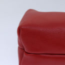 CELINE Pouch Leather Red Gold Auth bs16782-7