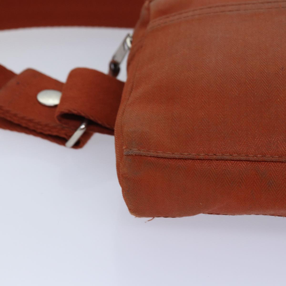 HERMES Akapu Luco Body Bag Leather Canvas Brown Auth bs16785