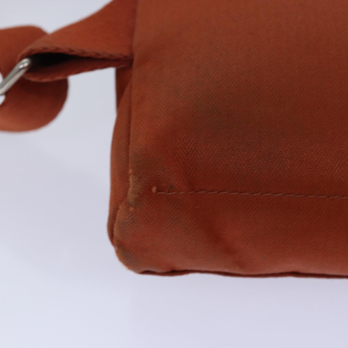 HERMES Akapu Luco Body Bag Leather Canvas Brown Auth bs16785