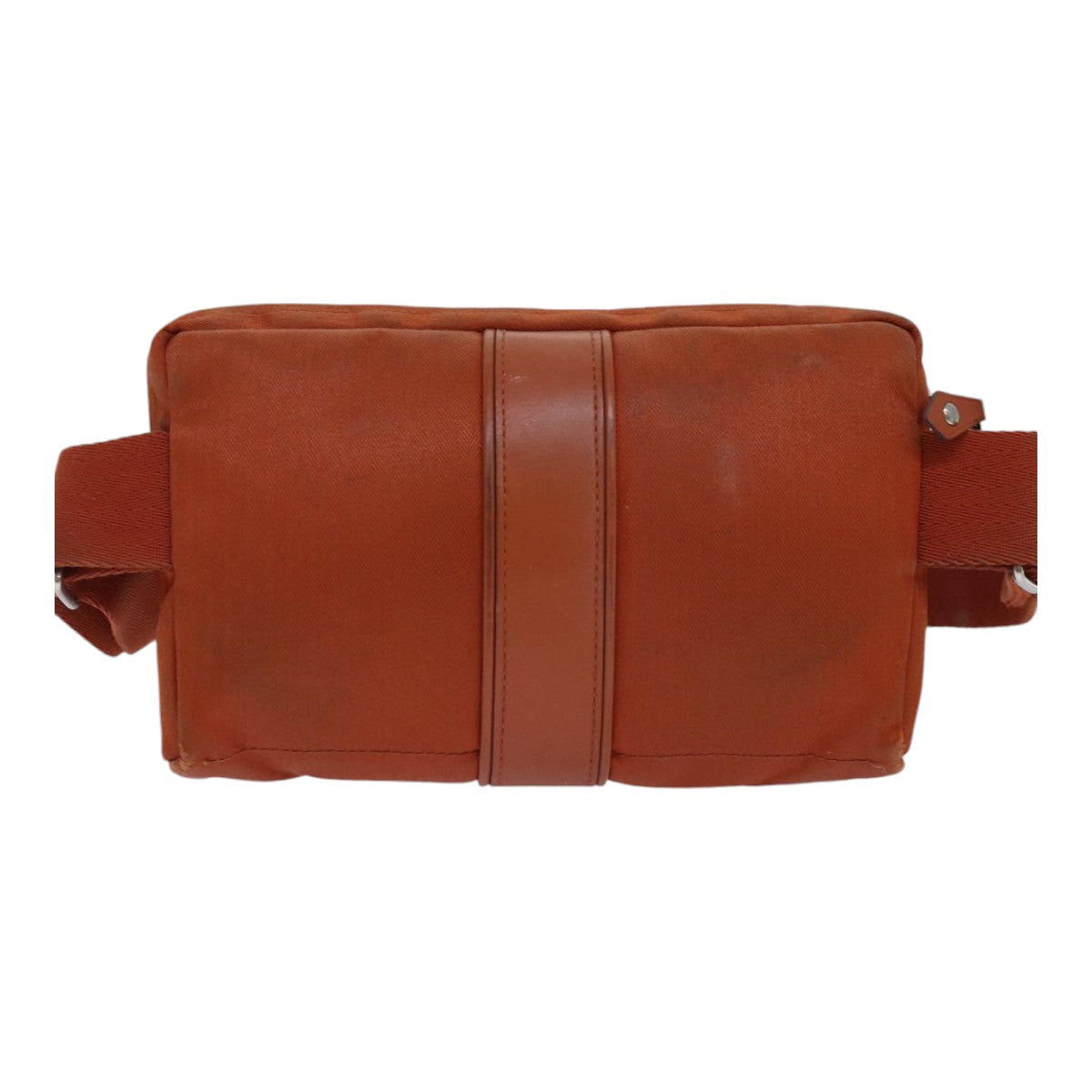 HERMES Akapu Luco Body Bag Leather Canvas Brown Auth bs16785 - 0