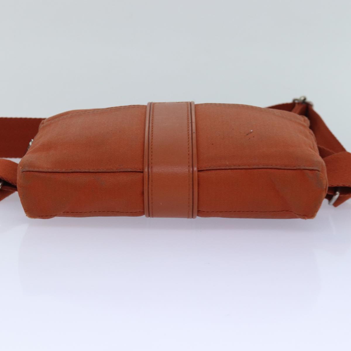 HERMES Akapu Luco Body Bag Leather Canvas Brown Auth bs16785