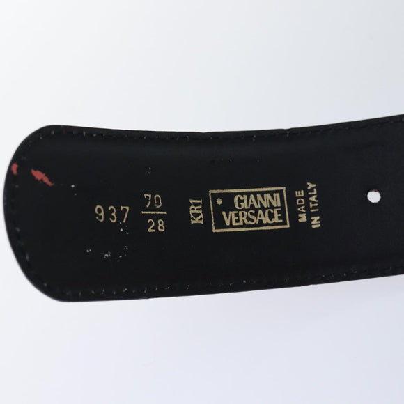 VERSACE Medusa Belt Patent leather 68cn-28.7"""""""" Red Gold Auth bs16787