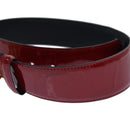 VERSACE Medusa Belt Patent leather 68cn-28.7"""""""" Red Gold Auth bs16787-3