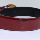 VERSACE Medusa Belt Patent leather 68cn-28.7"""""""" Red Gold Auth bs16787-5