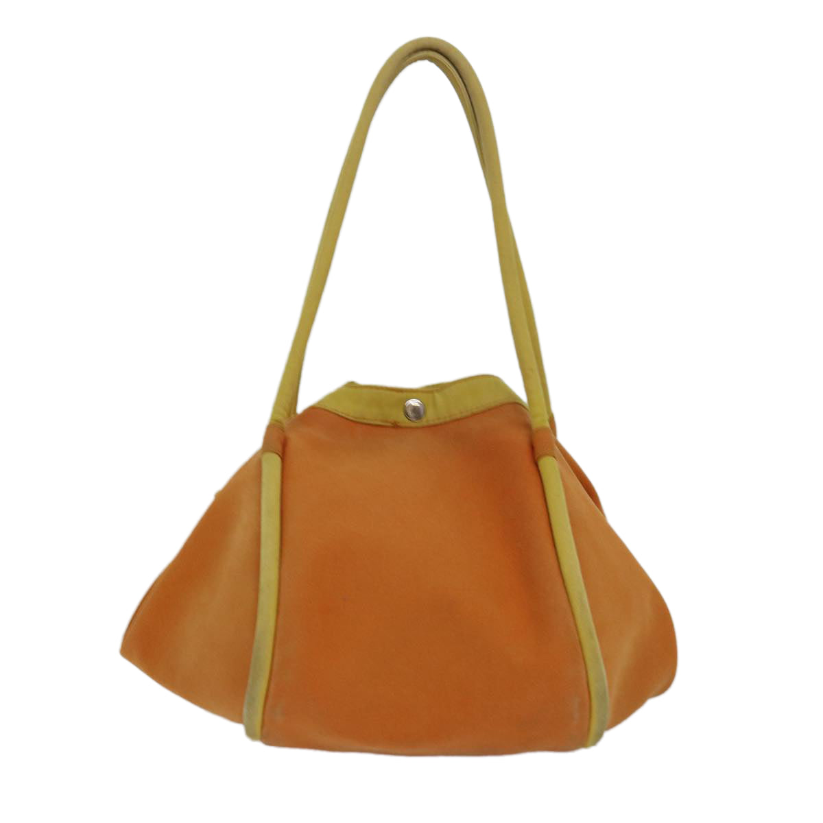 HERMES Sac Baga Shoulder Bag Canvas Orange Yellow Silver Auth bs16794