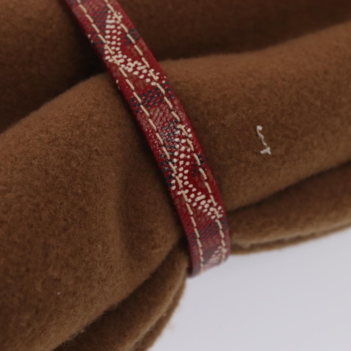 GOYARD Blanket Wool Brown Red Auth bs16795