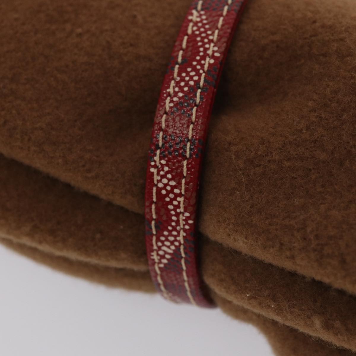 GOYARD Blanket Wool Brown Red Auth bs16795