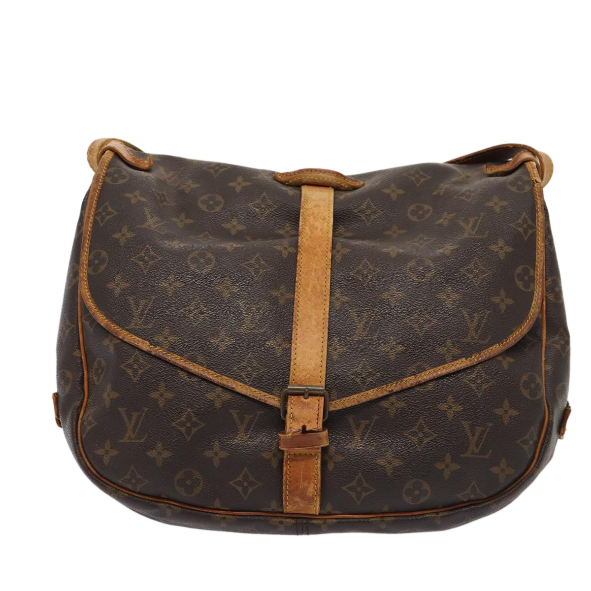 LOUIS VUITTON Monogram Saumur 35 Shoulder Bag M42254 LV Auth bs16798