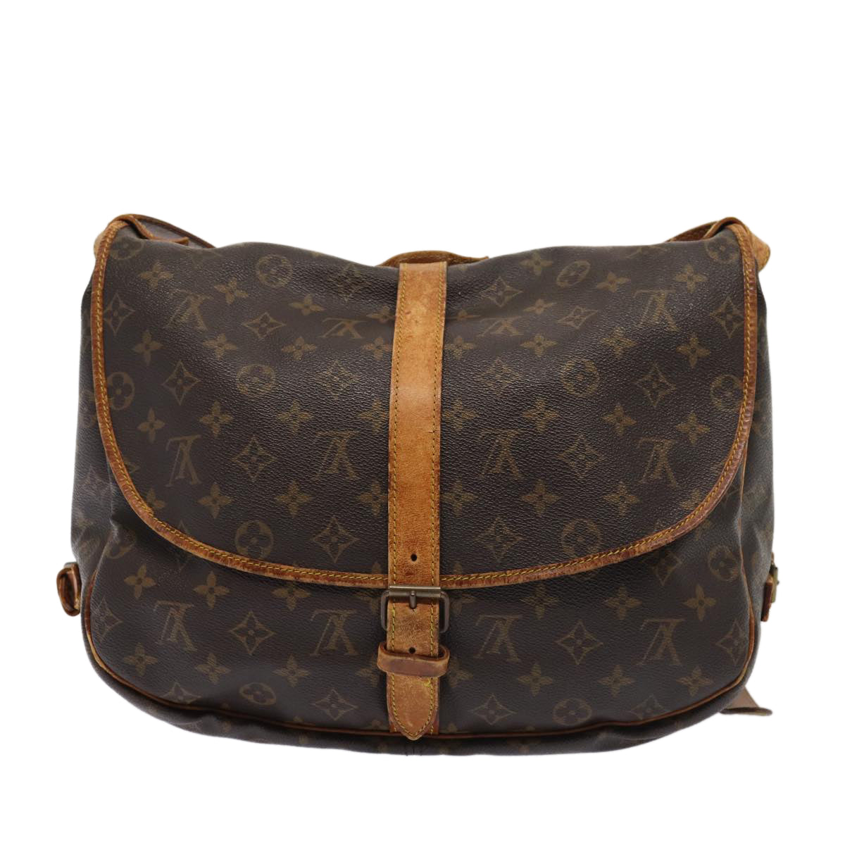 LOUIS VUITTON Monogram Saumur 35 Shoulder Bag M42254 LV Auth bs16798