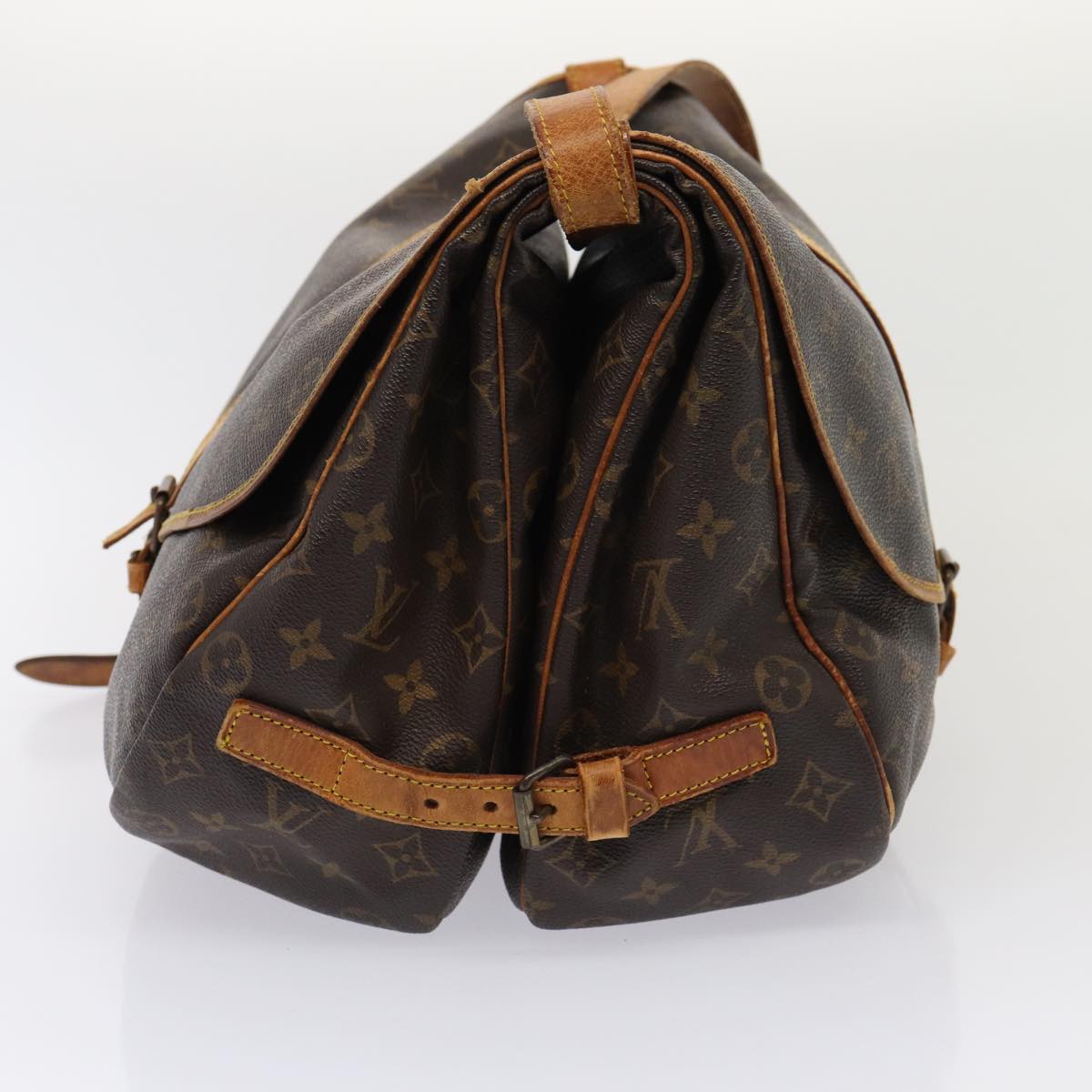 LOUIS VUITTON Monogram Saumur 35 Shoulder Bag M42254 LV Auth bs16798