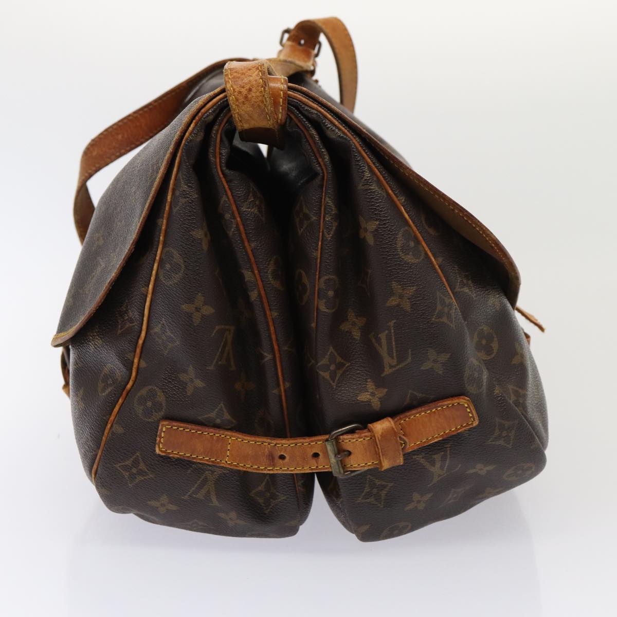 LOUIS VUITTON Monogram Saumur 35 Shoulder Bag M42254 LV Auth bs16798