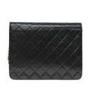 CHANEL Matelasse Chain Shoulder Bag Lamb Skin Black Gold CC Auth bs16822-2