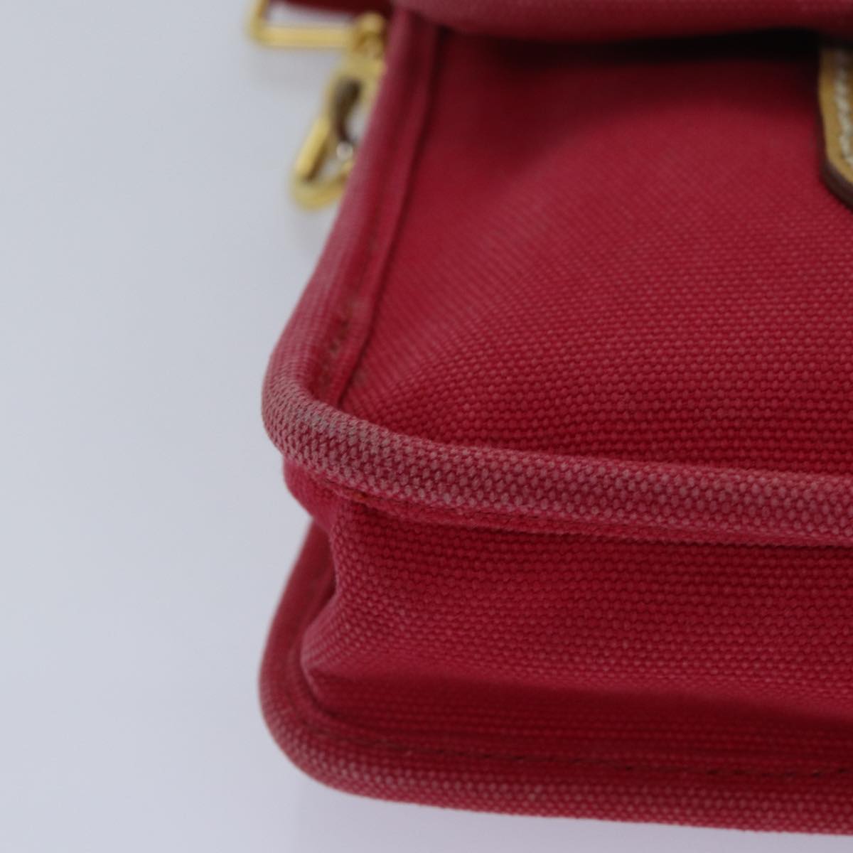 PRADA Shoulder Bag Canvas Red Auth bs16823