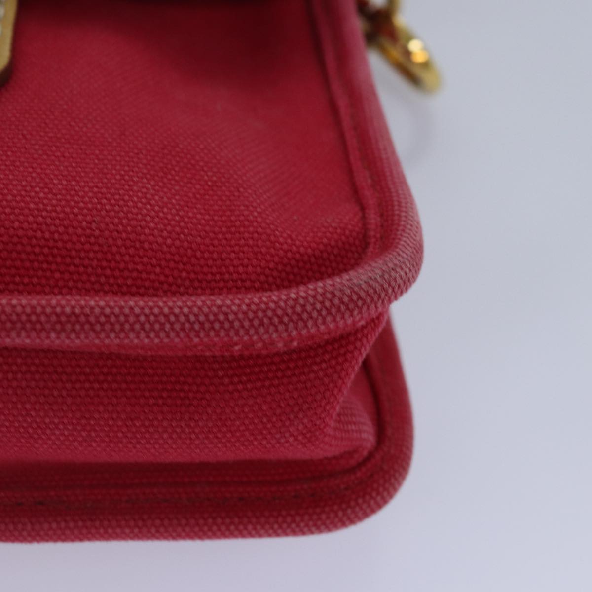 PRADA Shoulder Bag Canvas Red Auth bs16823