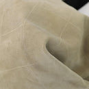 CHANEL Matelasse Shoulder Bag Suede nylon Beige Black Silver CC Auth bs16824-14