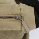 CHANEL Matelasse Shoulder Bag Suede nylon Beige Black Silver CC Auth bs16824-10
