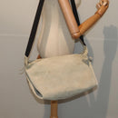 CHANEL Matelasse Shoulder Bag Suede nylon Beige Black Silver CC Auth bs16824-21