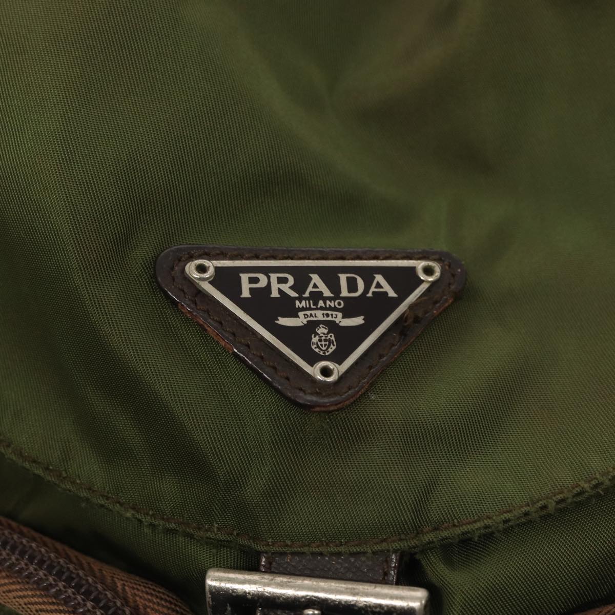 PRADA Backpack Nylon Khaki Auth bs16830