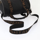FENDI Hand Bag Canvas 2way Black Brown Auth bs16831-7