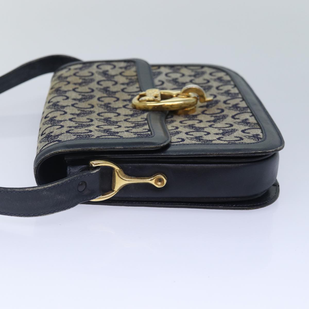 CELINE C saluki Shoulder Bag Navy Auth bs16835